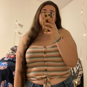 AE CROP FRONT TIE TANK